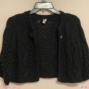 BB Dakota Womens Blazers Boat Neck Black Cable Knit Cardigan Size: Small